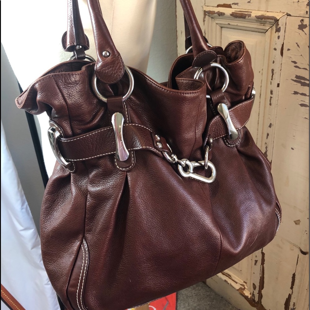 B. Makowsky Leather Hobo bag Purse Brown